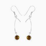Hessonite Silver Earrings