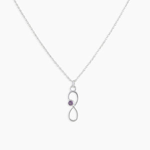 Infinity Designer Amethyst Gemstone Sterling Silver Necklace Jewelry