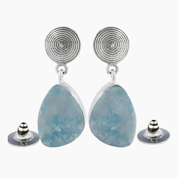 Aquamarine Silver Earrings
