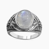 Natural Rainbow Moonstone 925 Sterling Silver Ring