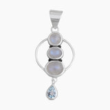 925 Silver Rainbow Moonstone Pendants