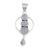 925 Silver Rainbow Moonstone Pendant