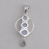 Natural Rainbow Moonstone 925 Sterling Silver Pendant