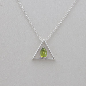 Garnet Silver Minimalist Necklaces