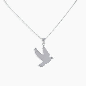 Solid 925 Sterling Silver Flying Bird Minimalist Women Necklace