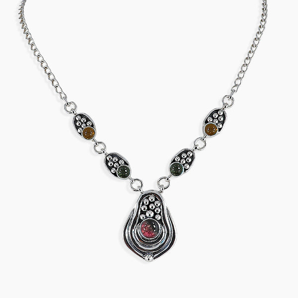 925 Sterling Silver Tourmaline Necklace