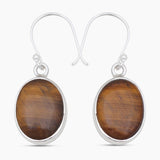 Tiger Eye Silver Earrings