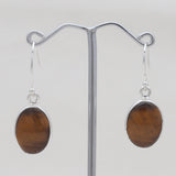 Tiger Eye Silver Earrings