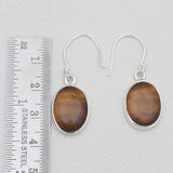 Tiger Eye Silver Earrings