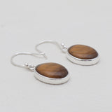 Tiger Eye Silver Earrings
