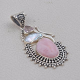 Pink Opal Silver Pendant Sets