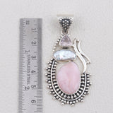 Pink Opal Silver Pendant Sets