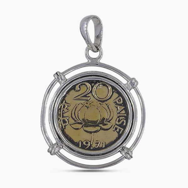 925 Sterling Silver Indian Coin Pendants