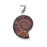 925 Sterling Silver Ammonite Fossil Pendant