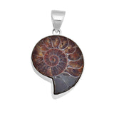 925 Sterling Silver Ammonite Fossil Pendant