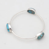 Blue Copper Turquoise Silver Bangles