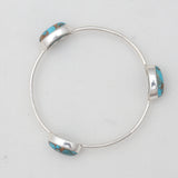 Blue Copper Turquoise Silver Bangles