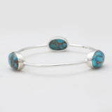 Blue Copper Turquoise Silver Bangles