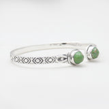 Green Copper Turquoise Silver Bangles