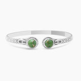 Green Copper Turquoise Silver Bangles