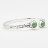 Green Copper Turquoise Silver Bangles