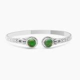 Green Copper Turquoise Silver Bangles