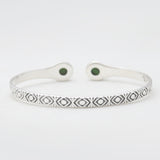 Green Copper Turquoise Silver Bangles