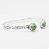 Green Copper Turquoise Silver Bangles