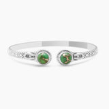 Green Copper Turquoise Silver Bangles
