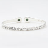Green Copper Turquoise Silver Bangles