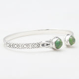 Green Copper Turquoise Silver Bangles
