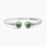 Green Copper Turquoise Silver Bangles