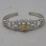 925 Sterling Silver Ethiopian Opal Cuff Bangle