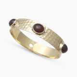 Hessonite Silver Cuff Bangles