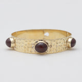 Hessonite Silver Cuff Bangles