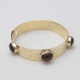 Hessonite Silver Cuff Bangles