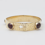 Hessonite Silver Cuff Bangles