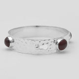 Hessonite Silver Cuff Bangles
