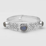 Labradorite Silver Bangles