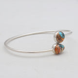 Turquoise Spiny Oyster Silver Cuff Bangles