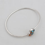 Turquoise Spiny Oyster Silver Cuff Bangles