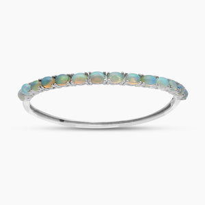 Ethiopian Opal Silver Bangles