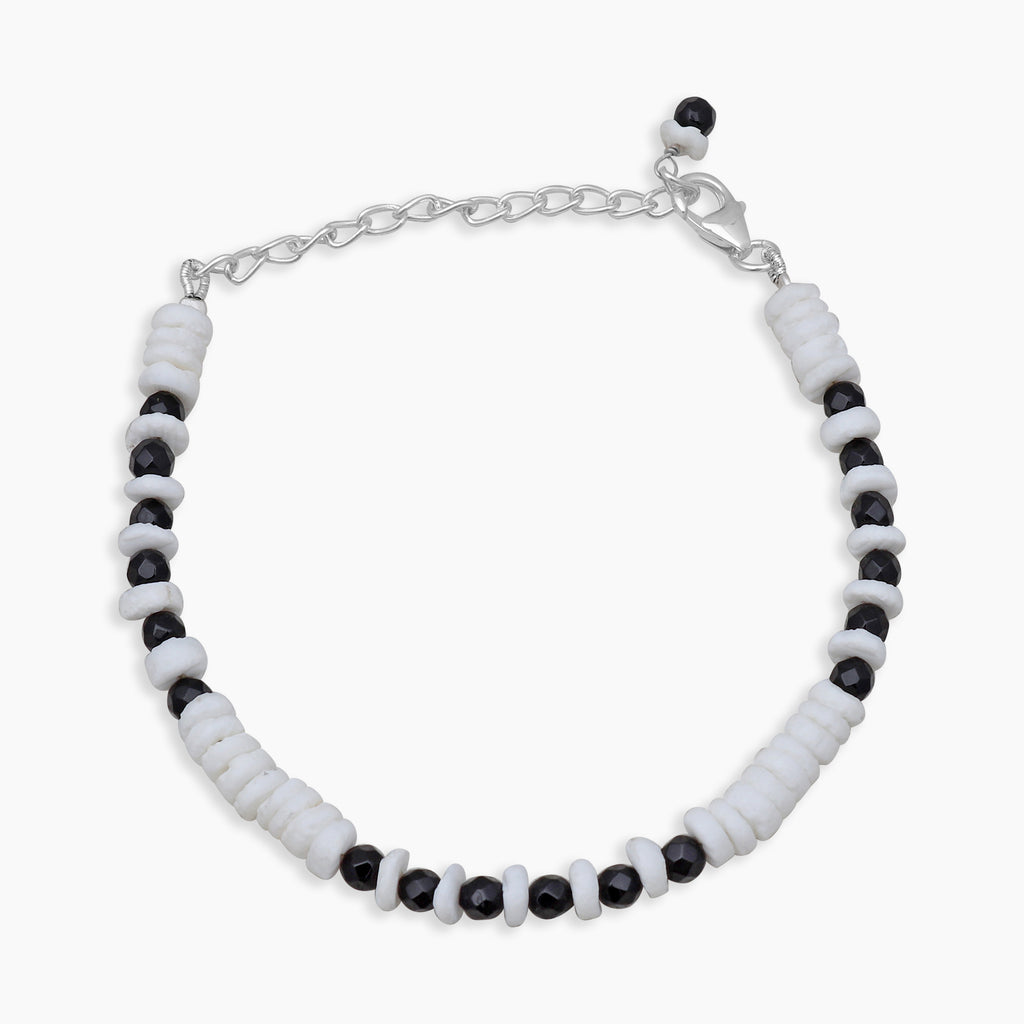 Black Onyx & Abstrace Beads Bracelet