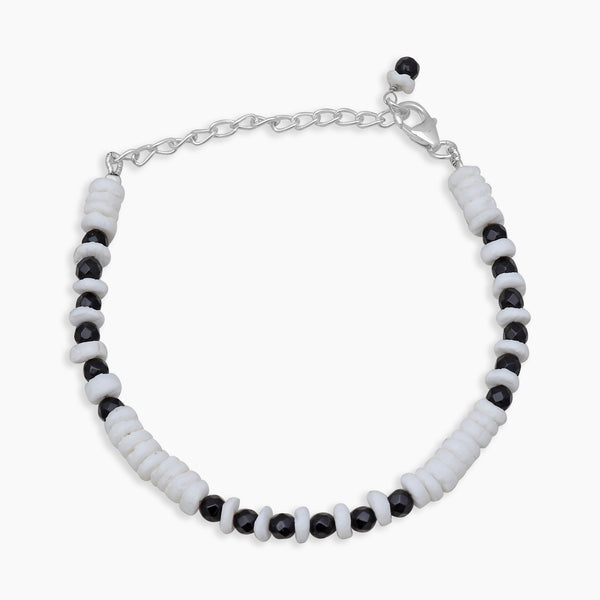 Black Onyx & Abstrace Beads Bracelet