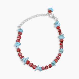 Larimar & Pink Opal Beads Bracelet