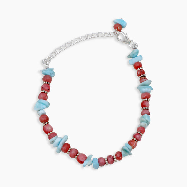 Larimar & Pink Opal Beads Bracelet
