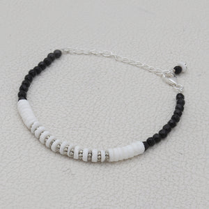 Black Onyx & Abstrace Beads Bracelet