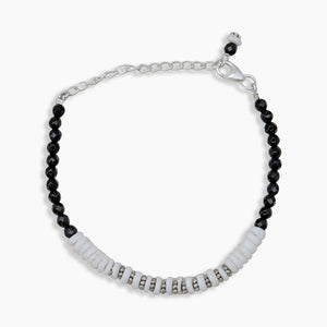 Black Onyx & Abstrace Beads Bracelets