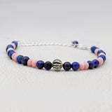 Lapis & Pink Opal Beads Bracelet