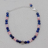 Lapis & Pink Opal Beads Bracelet